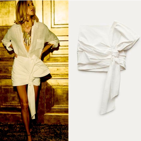 🦋 Bloggers Favorite 🦋 NWOT Zara Knotted Mini Skirt ZW Collection Size M (2024) - Picture 1 of 1